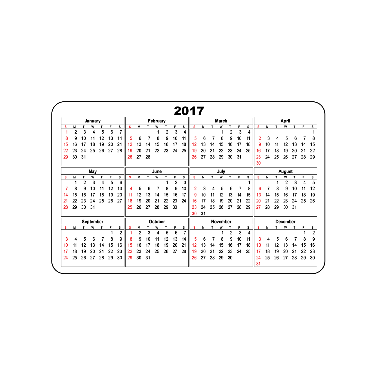 Calendar Tip Card
