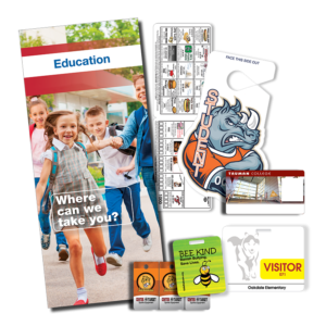 Education Vertical Brochure with card samples
