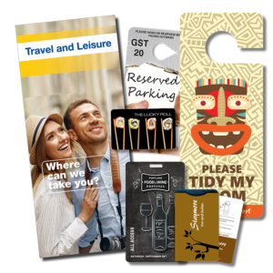 Travel and Leisure Vertical Brochure with custom samples manufactured by Bristol ID